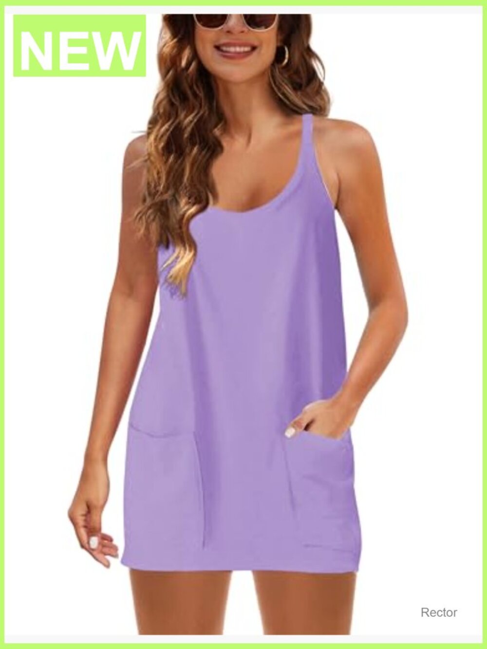 Sleeveless Mini Dress with Built-in Shorts and Pockets - Picture 4 of 7